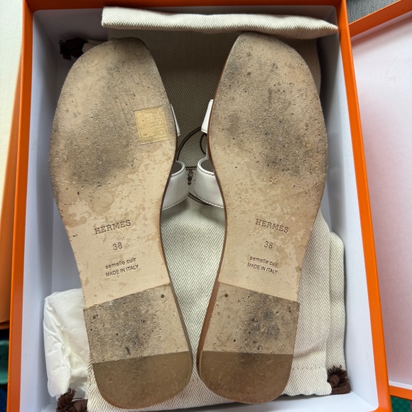 Hermes Oran Sandal White size 38 - Picture 3 of 4